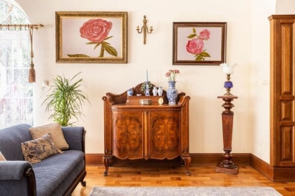 Antique living room furniture found at a garage sale