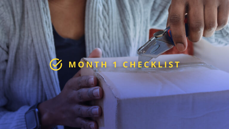 Woman Opens Package While Sitting on Sofa