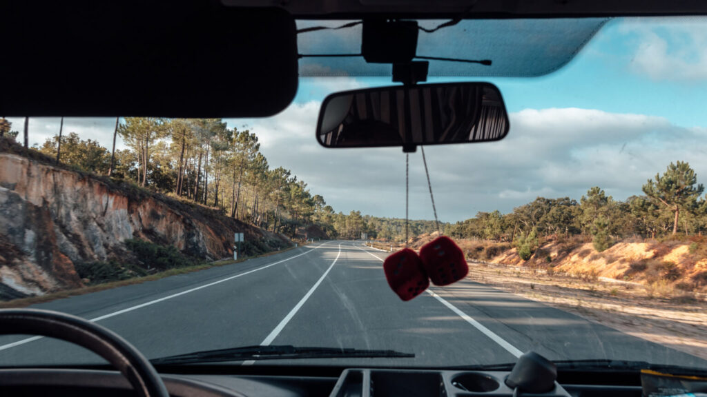 Driving through mountains