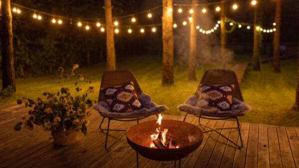 Fire pit at cottage